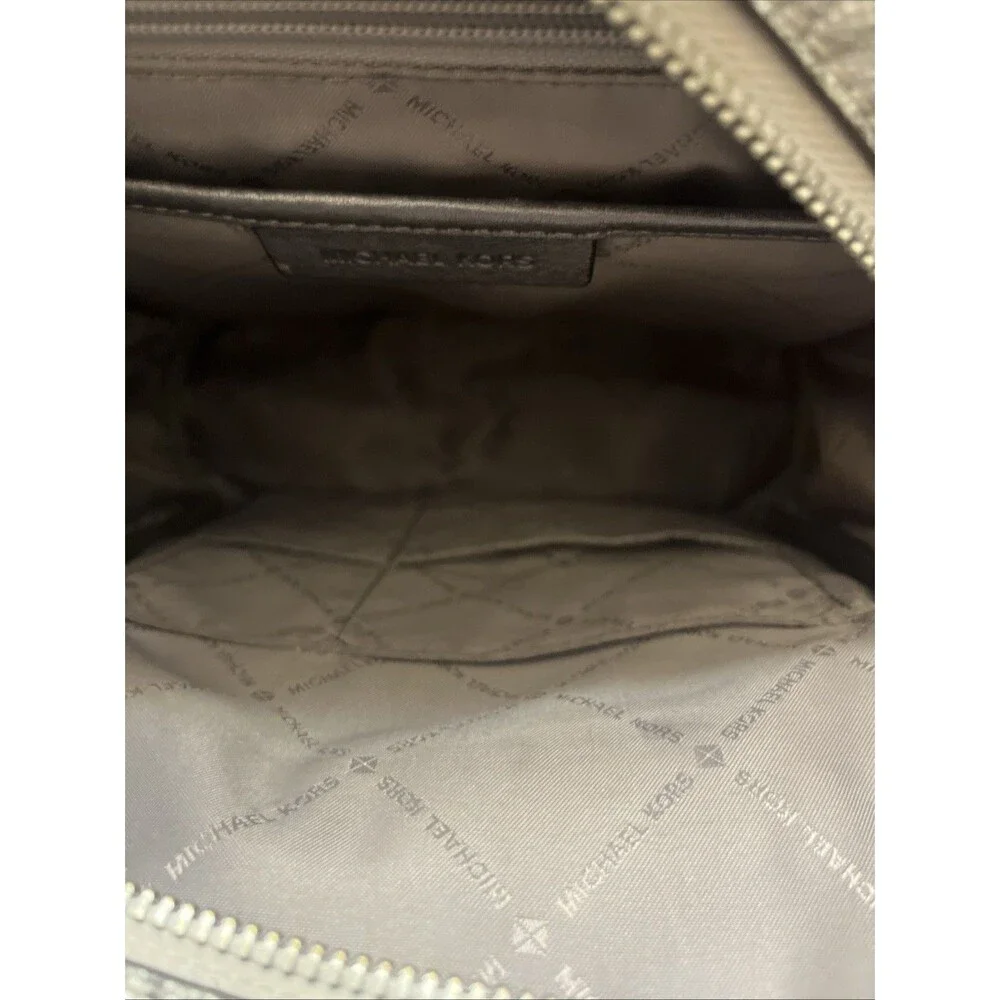 Signature Michael Kors Logo Backpack - Abbey - Medium - Gray/Silver - Picture 8 of 10